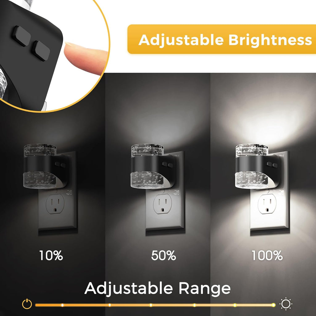 Llohasled L LOHAS LED Night Light, 2 Pack 5000K Bubble Night Lights Plug into Wall, Acrylic Night Lights with Light Sensor, Adjustable Brig…