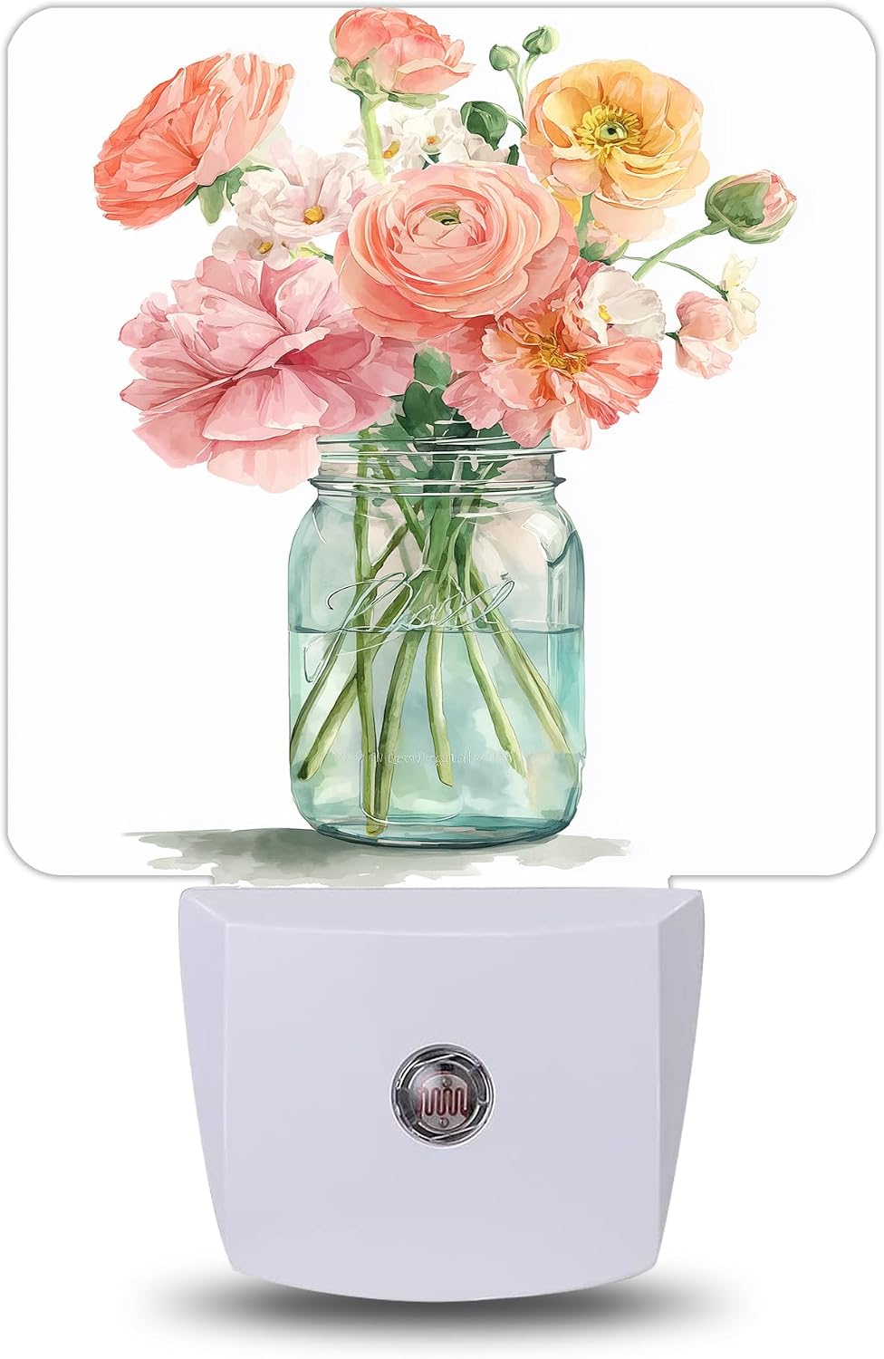 Night Light, Rose Mason Jar Night Lights Plug into Wall Decor for Bedroom Bathroom Hallway Kitchen, Dusk to Dawn Sensor Gift for Women…
