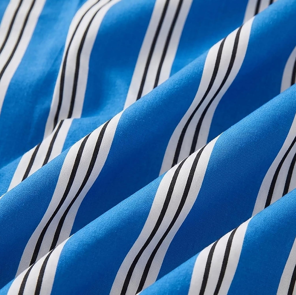Merryword King Size Pillowcases, 100% Cotton Pillow Cases, Blue Striped Pillowcases, Soft Breathable Ribbon Stripe Pillow Covers, Set of 2…