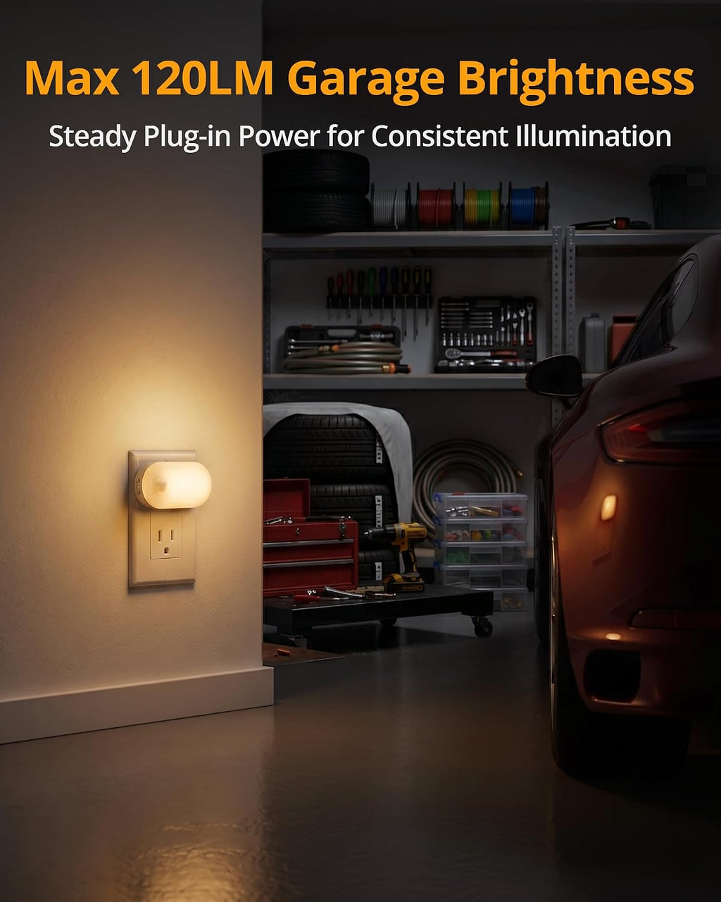 Lyridz Plug in Night Light with Motion Sensor, 120LM Superior Bright Smart Mini LED Nightlight, Warm White with Stepless Adjustable…