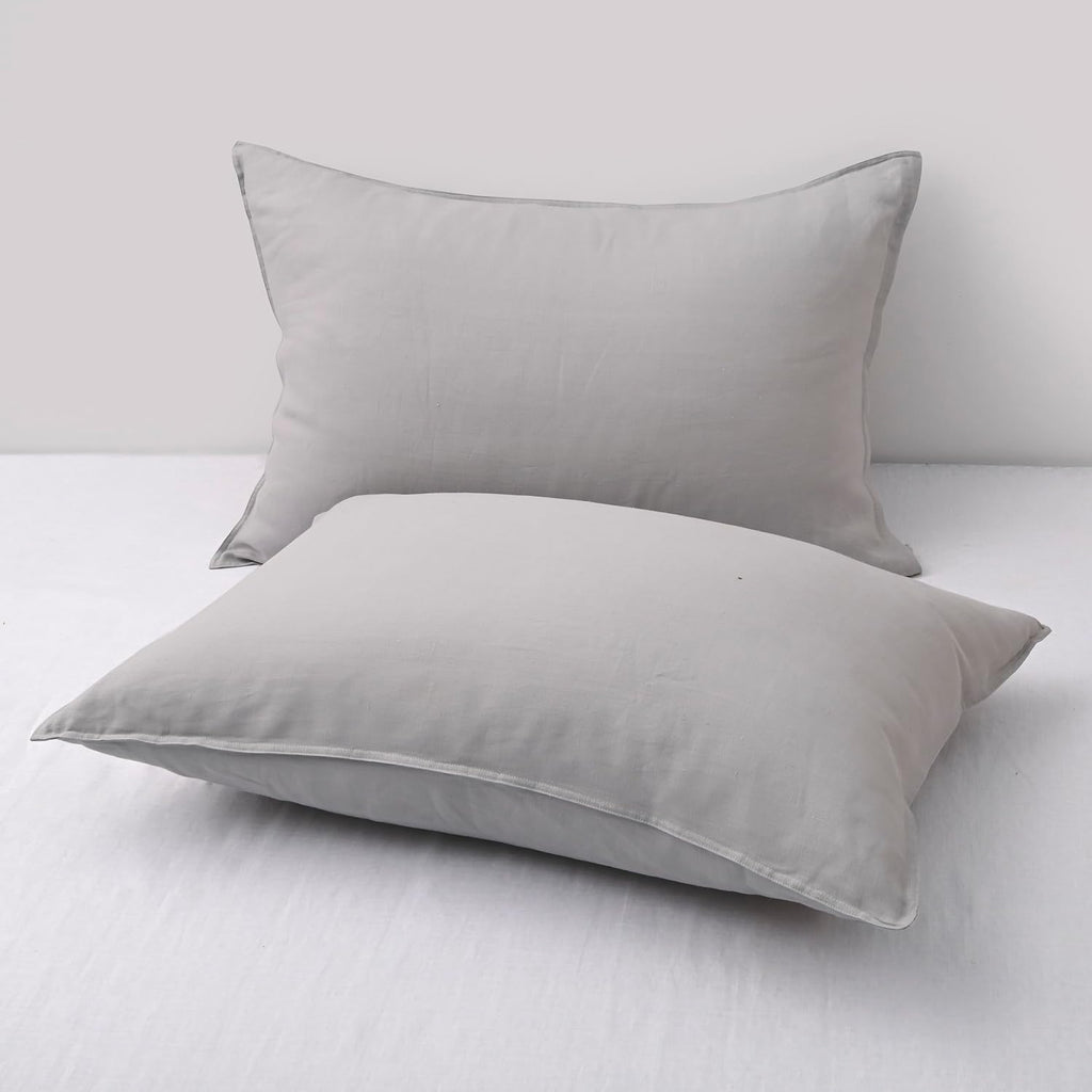 Chuffed Linen Pillowcases 2 Pack 100% Linen Standard Pillow Cases, Breathable and Cooling Washed Pillowshams with Zipper Closure, 20x30 Inc…