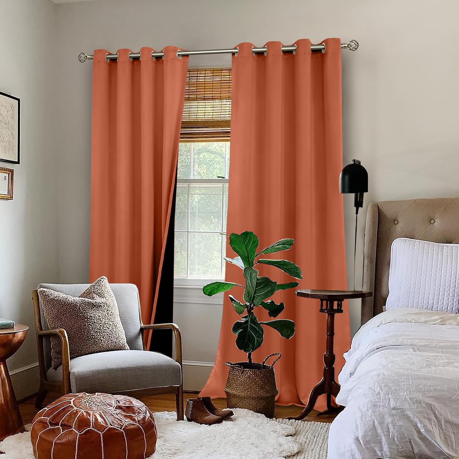 BGment Thermal Insulated 100% Blackout Curtains 90 Inch Length 2 Panels, Total Light Blocking Curtains for Bedroom, Grommet Window Drapes w…