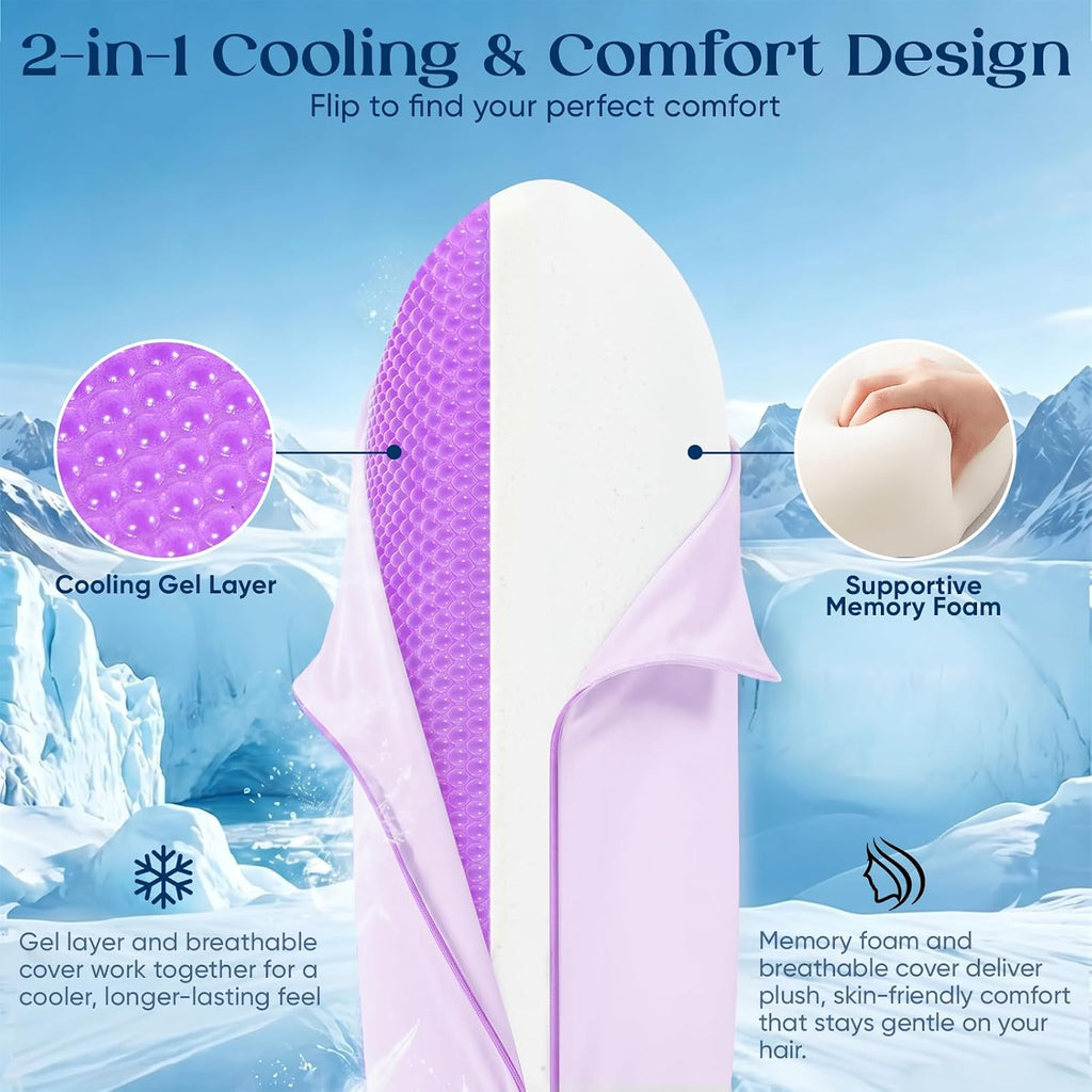 Royal Choice Cooling Gel Pillow for Hot Sleepers, Cold Memory Foam Pillows for Sleeping, Supportive Bed Pillow for Side Back&Stomach…