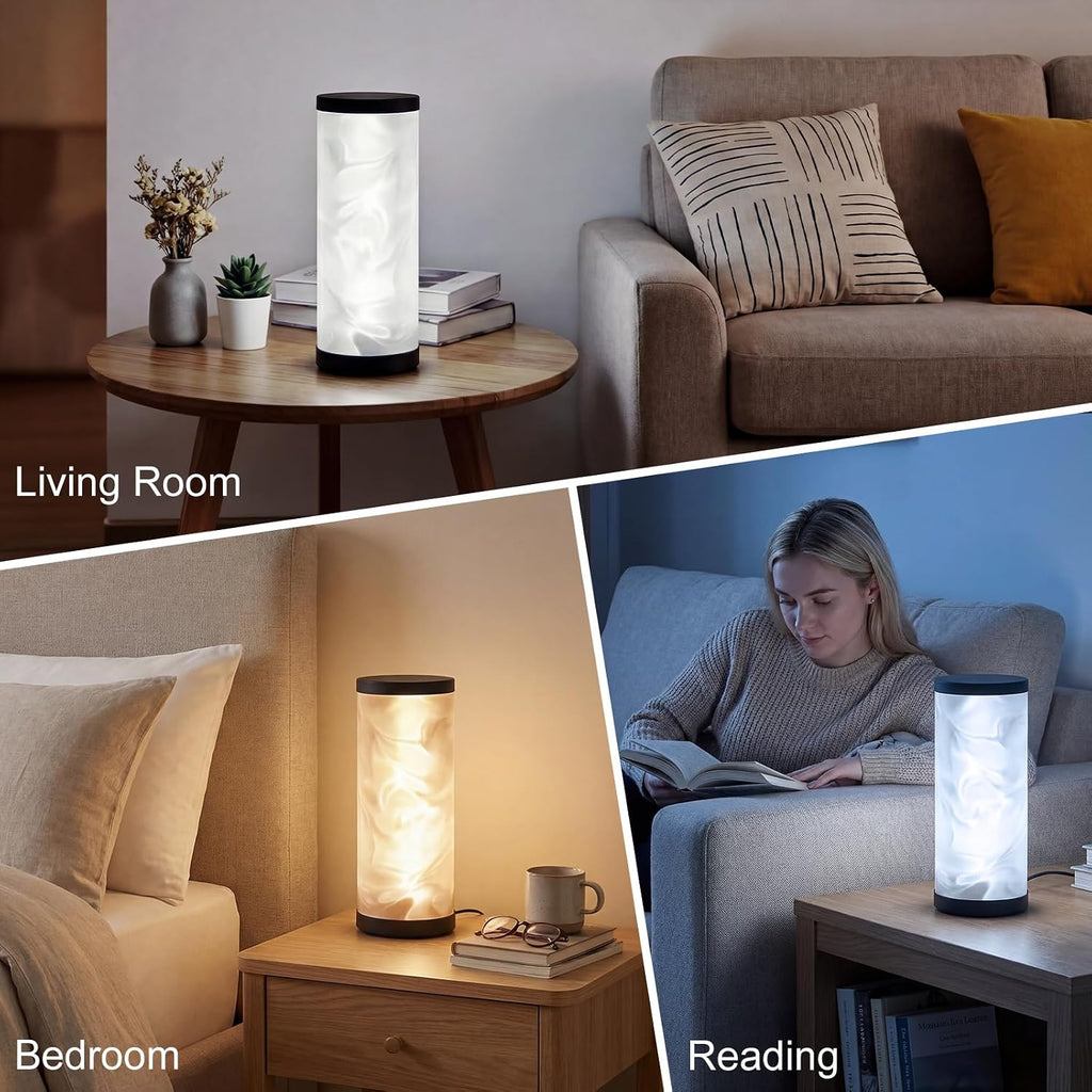 WORLD WIN Prism Glow Table Lamp - 3 Color Temperatures USB Control Bedside Lamp, Dimmable Desk Light for Bedroom Living Room & Office…