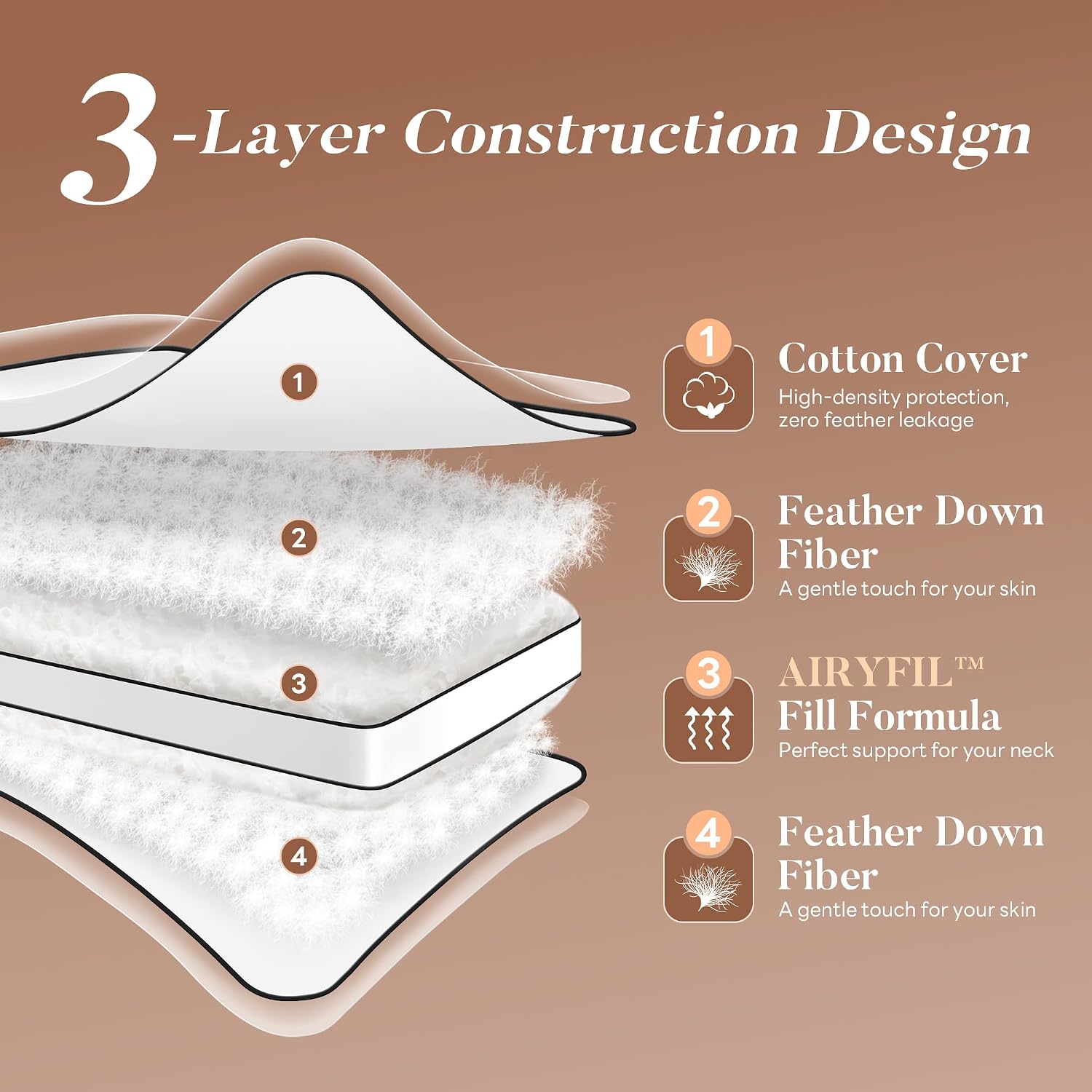 Mosluna Feather Down Pillows King Size Set of 2, Hotel Collection Bed Pillows 2 Pack, Medium Firm Pillow for Side, Back or Stomach Sleepers…