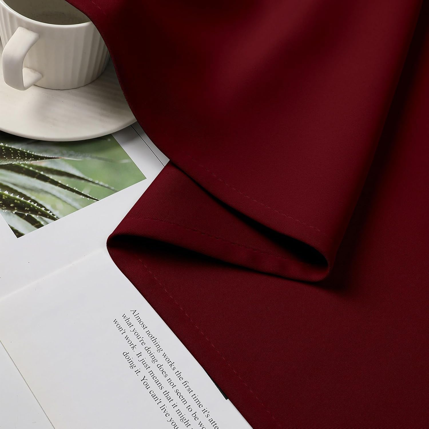Cucraf Burgundy Red Blackout Curtains 54 inch Length 2 Panels Set, Room Darkening Drapes for Living Room Bedroom, Thermal Insulated Light B…