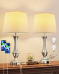 Seealle Upgraded Touch Lamps for Night Stands Set of 2 - Bedside Lamps with USB C+A, 3 Way Dimmable for Bedroom Living Room End Tables…