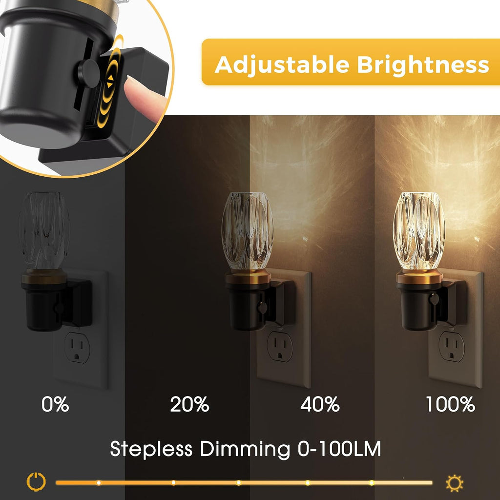L LOHAS LED Night Light, Dimmable Night Lights Plug into Wall, Automatic Nightlights Plug in, Light Sensor, 3000K 100LM Adjustable…