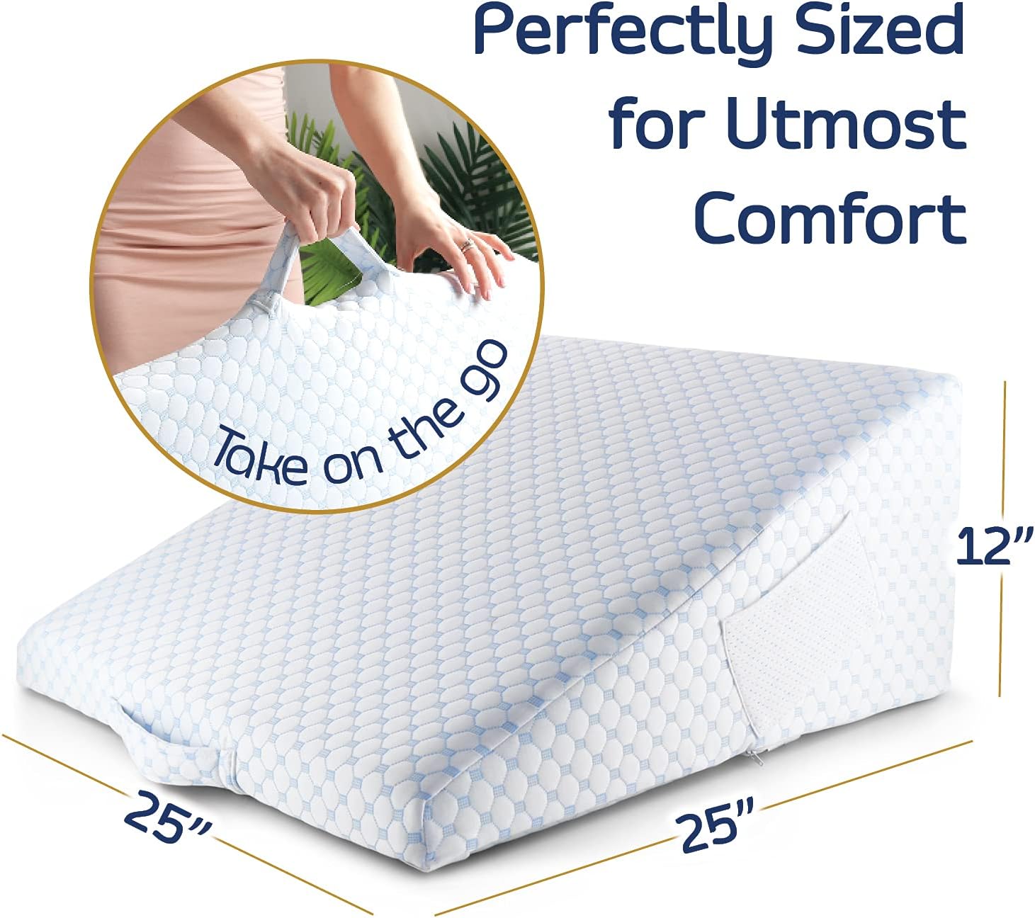 Nestl Bed Wedge Pillow - Wedge Pillow for Sleeping to Reduce Acid Reflux, Wedge Pillows for After Surgery 8-in-1 Triangle Pillow Wedge, Coo…