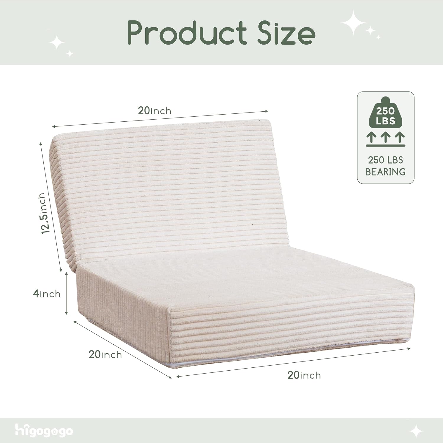 HIGOGOGO Corduroy Recliner Chair Cushion with Lumbar Support Pillow Soft Non-Slip 4" Thick Seat Pad Prevent Buttocks & Back Pain in…