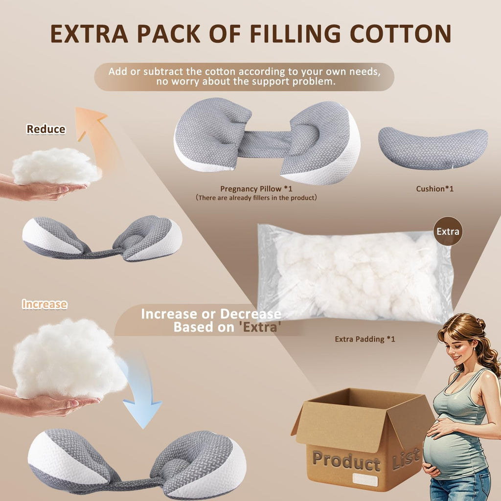 Chilling Home Pregnancy Pillow for Sleeping Portable, Maternity Pillow for Side Sleeper, Travel Wedge Pillow, Body Pillow Support for…