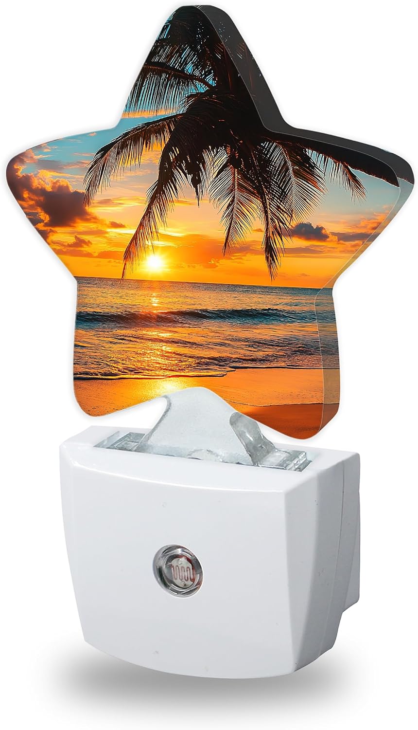 Beach Palm Trees Night Lights Plug Into Wall, Beautiful Sunset Dusk to Dawn Light Sensor Night Light for Kids, Energy Efficient Sleep…
