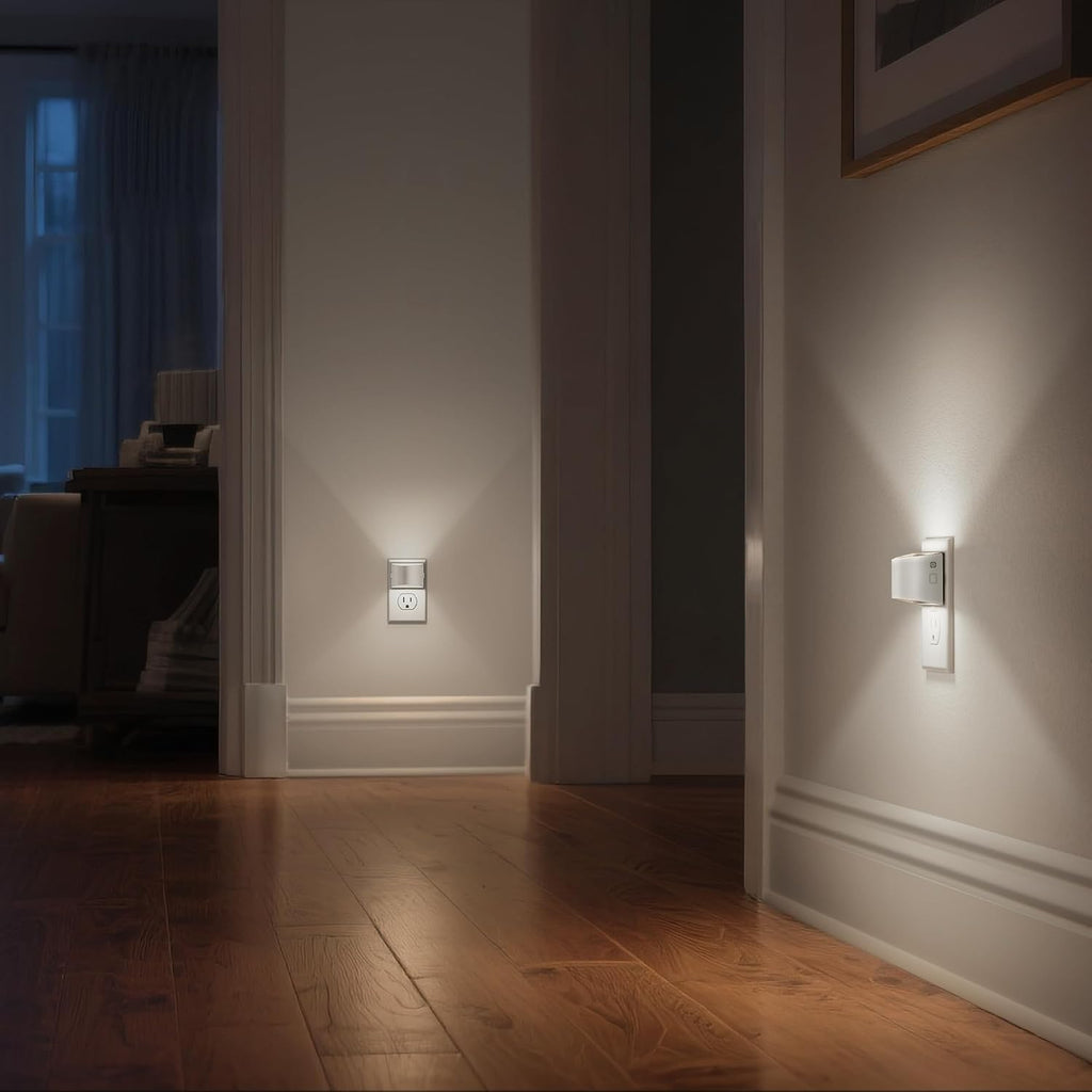 DORESshop LED Night Light[2 Pack], Night Lights Plug into Wall, 3 Level Brightness Adjustable Plug in Night Light, Dusk to Dawn Sensor…