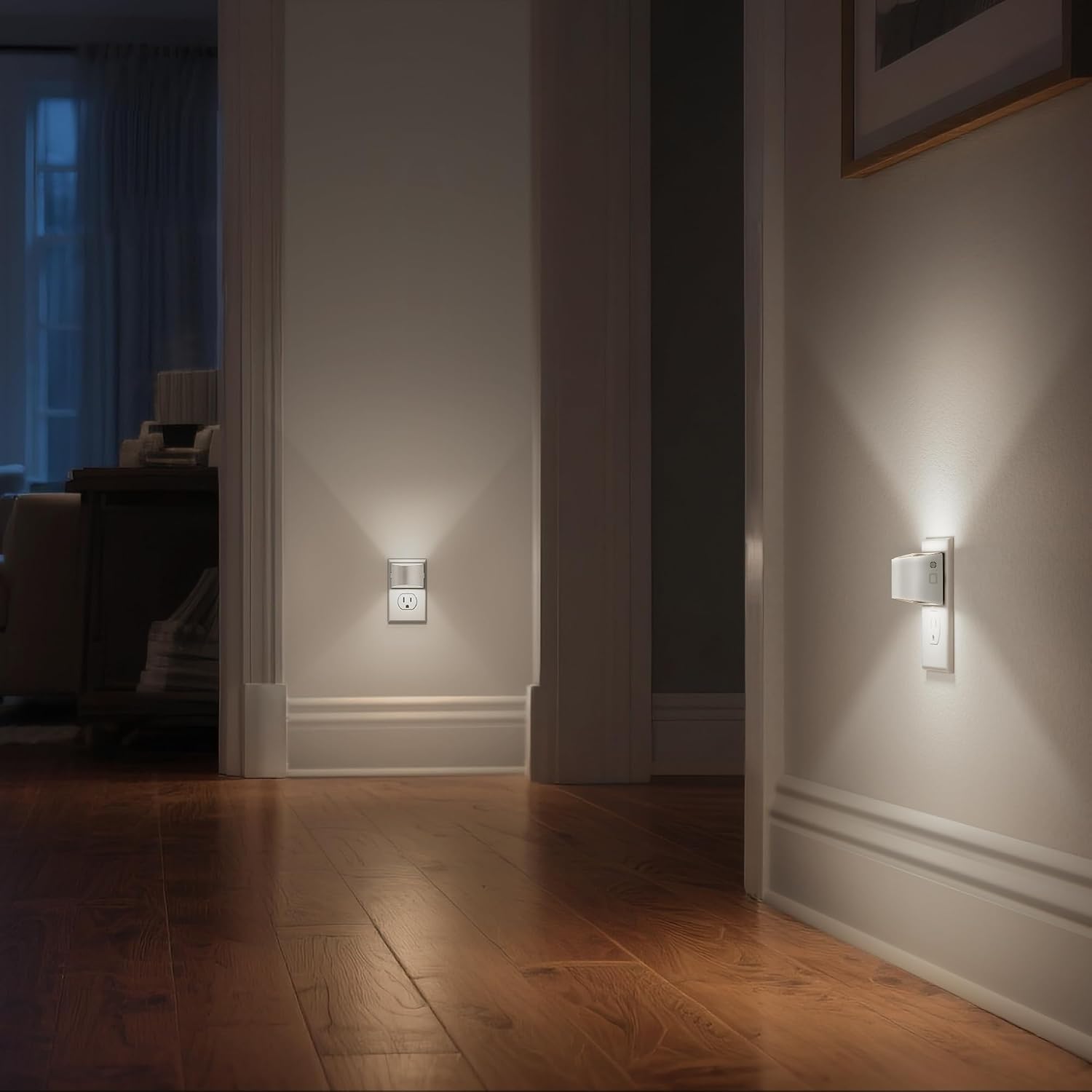 DORESshop LED Night Light[2 Pack], Night Lights Plug into Wall, 3 Level Brightness Adjustable Plug in Night Light, Dusk to Dawn Sensor…