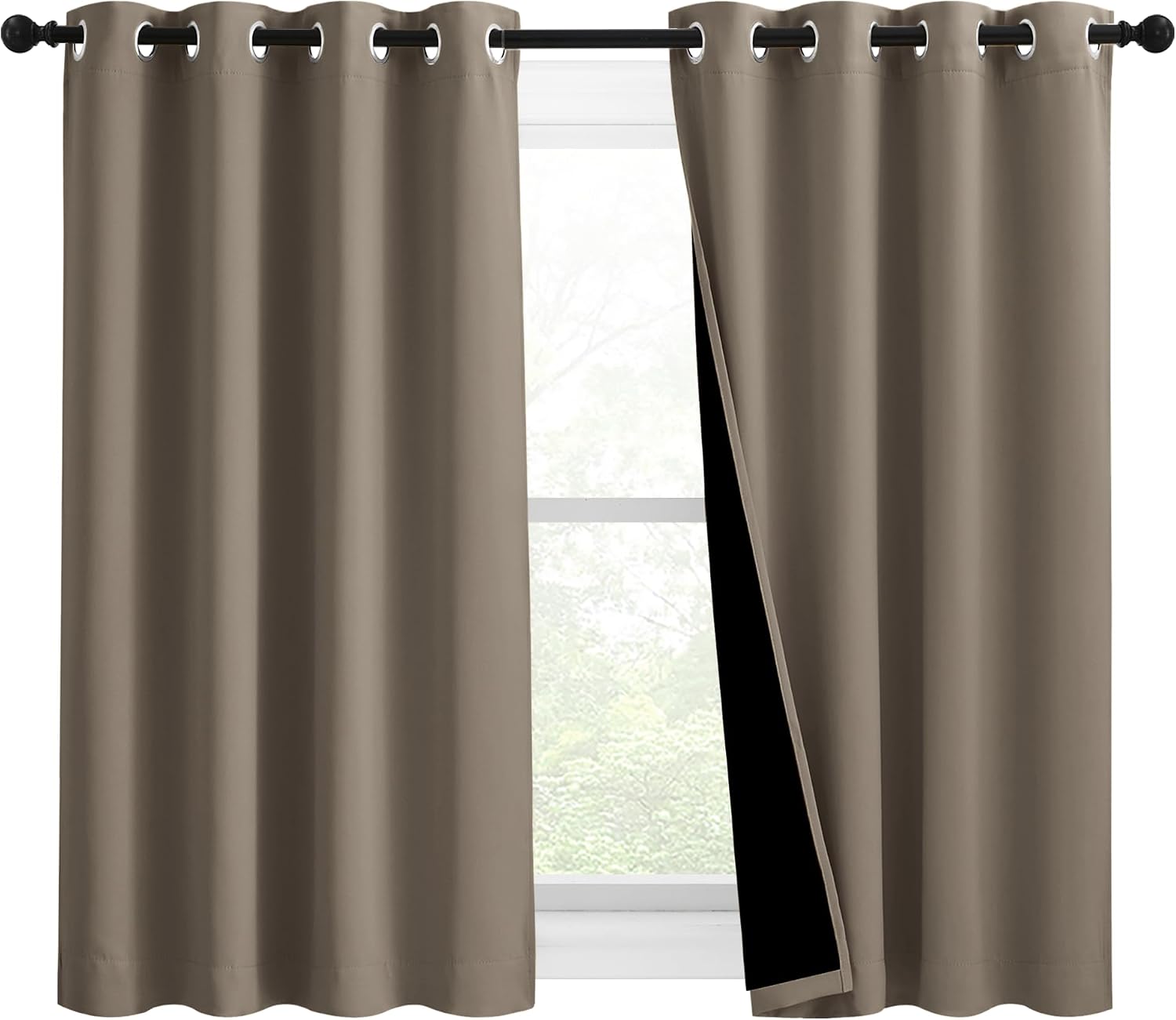 Nicetown 100% Blackout Blinds, Set of 2, 46 inches x 45 inches, Laundry Room Decor Window Treatment Curtains for Large Patio Sliding Door,…
