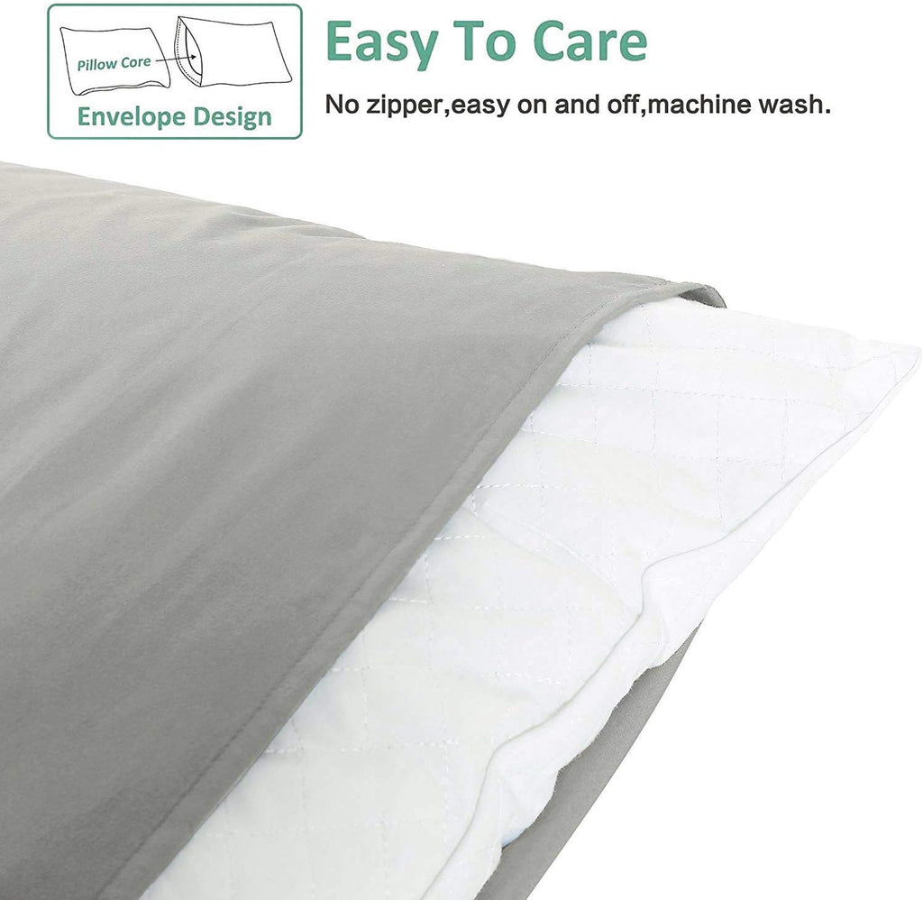 Ntbay King Pillowcase Set - 2 Pack Brushed Microfiber 20x40 Pillowcases - Soft, Wrinkle-Free, Fade-Resistant, Stain-Resistant, Smoke Grey P…
