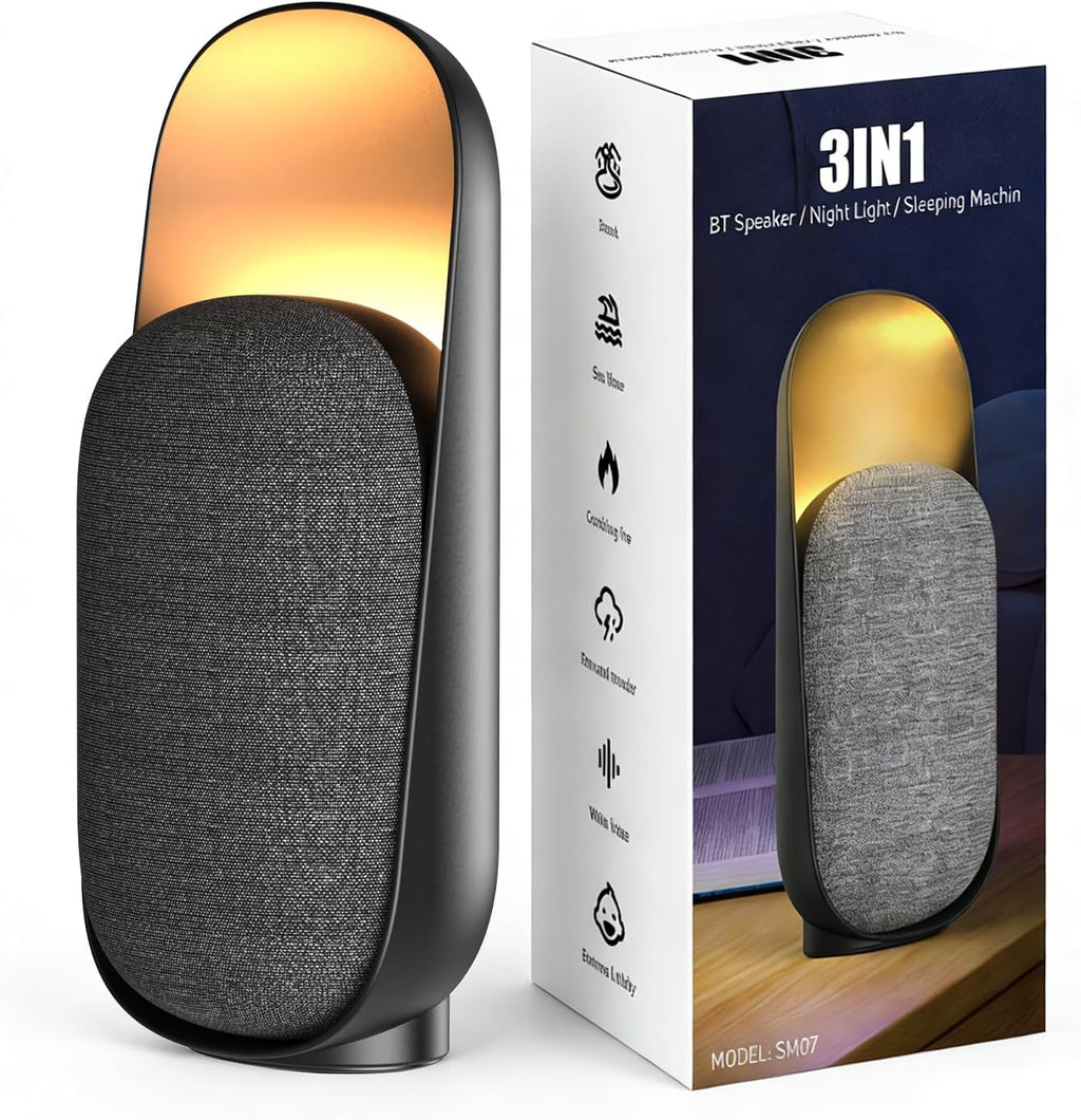 Rorense LED Night Light 3 Light Modes White Noise Machine with BT Speaker,6 Soothing Sounds, Night Light The Light is Soft and Soothing, for…