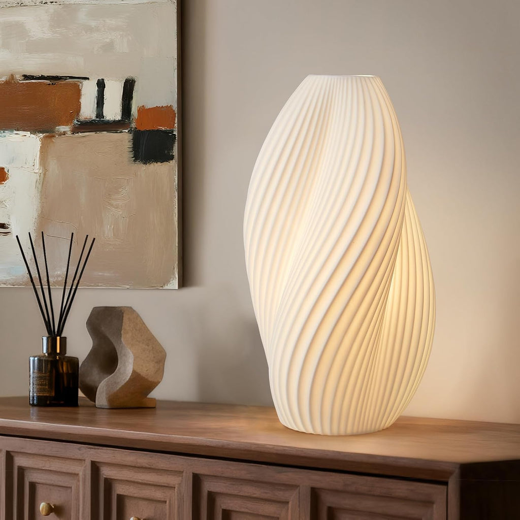 Rondure 11.9" Modern Ceramic Table Lamp, Fully Dimmable Modern Bedside Lamps for Bedroom, Living Room and Nightstand, White Translucent Cer…