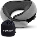 FlyHugz® Neck Travel Pillow Memory Foam Neck Pillow for Comfort on Airplane Compact and Ergonomic Design for Travel, Car Rides, and Home…