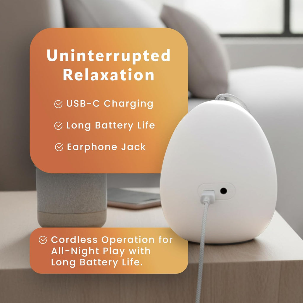 White Noise Sound Machine for Sleep, 29 Non-Looping Sleep Sounds, 7-Color Nightlight, 4 Timers, Memory, USB-C Charging, Hanging Rope for…