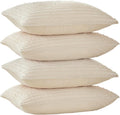 Warmdern Beige Pillow Covers King Pillow Cases Soft Microfiber Pillow Cases Set of 4 Boho Textured Pillowcase with Envelope Closure(Beige,…