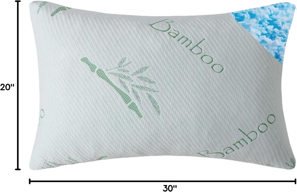 Hoxxme Shredded Memory Foam Pillows Set of 1, Cooling Zippered Breathable Memory Foam Bed Pillow for Sleeping 1 Pack, Queen Size Firm Pillo…