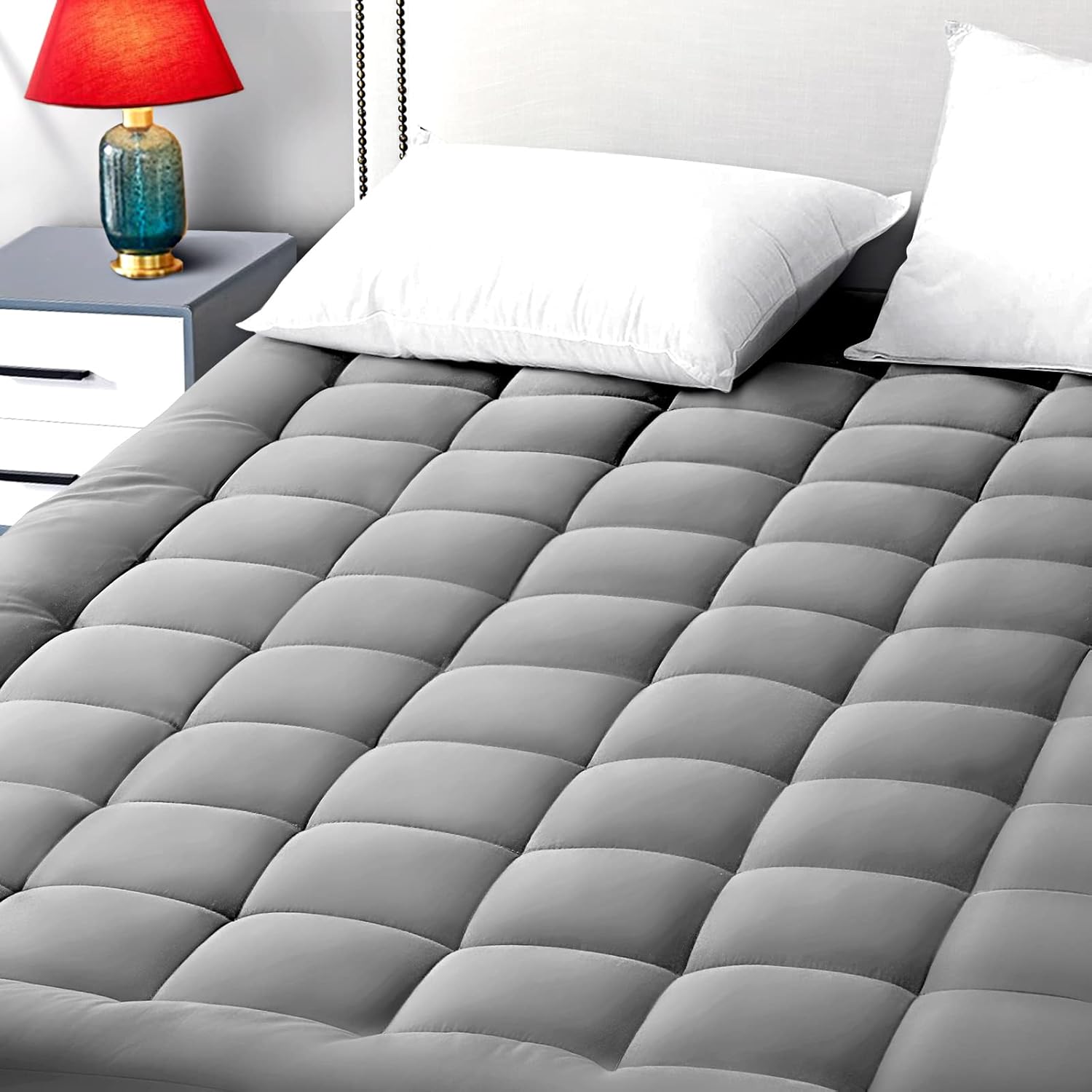 EASELAND Twin Size Mattress Pad Pillow Top Mattress Cover Quilted Fitted Mattress Protector Single 8-21" Deep Pocket Cooling Mattress…