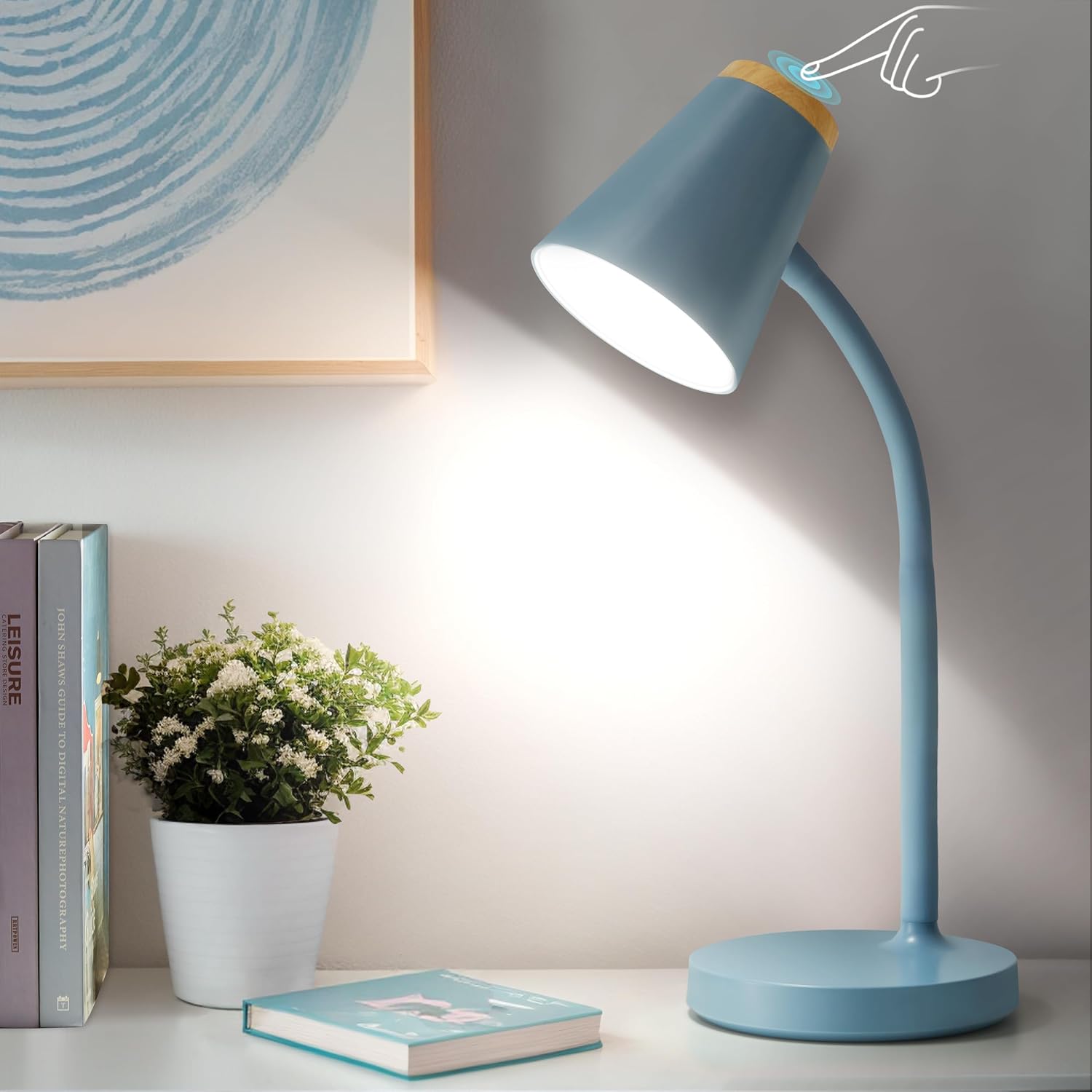 WelcometoEJIAXIN EJIAXIN Desk Lamps for Home Office - Small LED Desk Lamp Touch Dimmable Reading Light for College Dorm Room - Adjustable F…