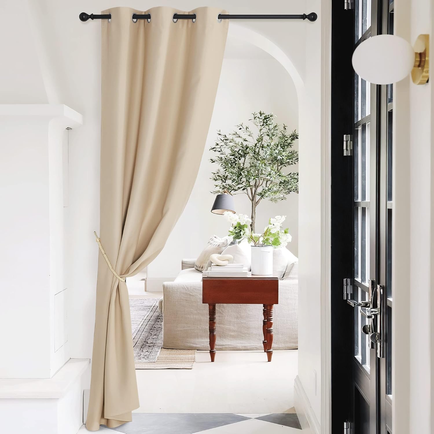 Nicetown Doorway Curtain, Thermal Insulated Blinds for Door Screen, Faux Accordion Insulated Privacy Door Window Curtain for Bedroom,42" Wi…