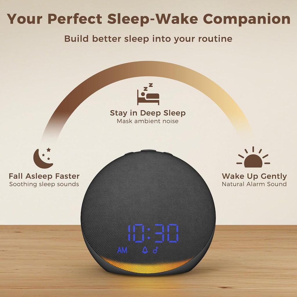 Acedeck Sound Machine Alarm Clock for Bedroom: 25 Natural Sleep Sounds - White Noise Machine for Adults Kids Baby - Gentle Wake Up Alarm wi…