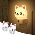 Cat Night Lights Plug Into Wall [2 Pack], Cute Night Light for Kids, 8-Color RGB LED Night Light, Nightlight with Dusk to Dawn Sensor for…