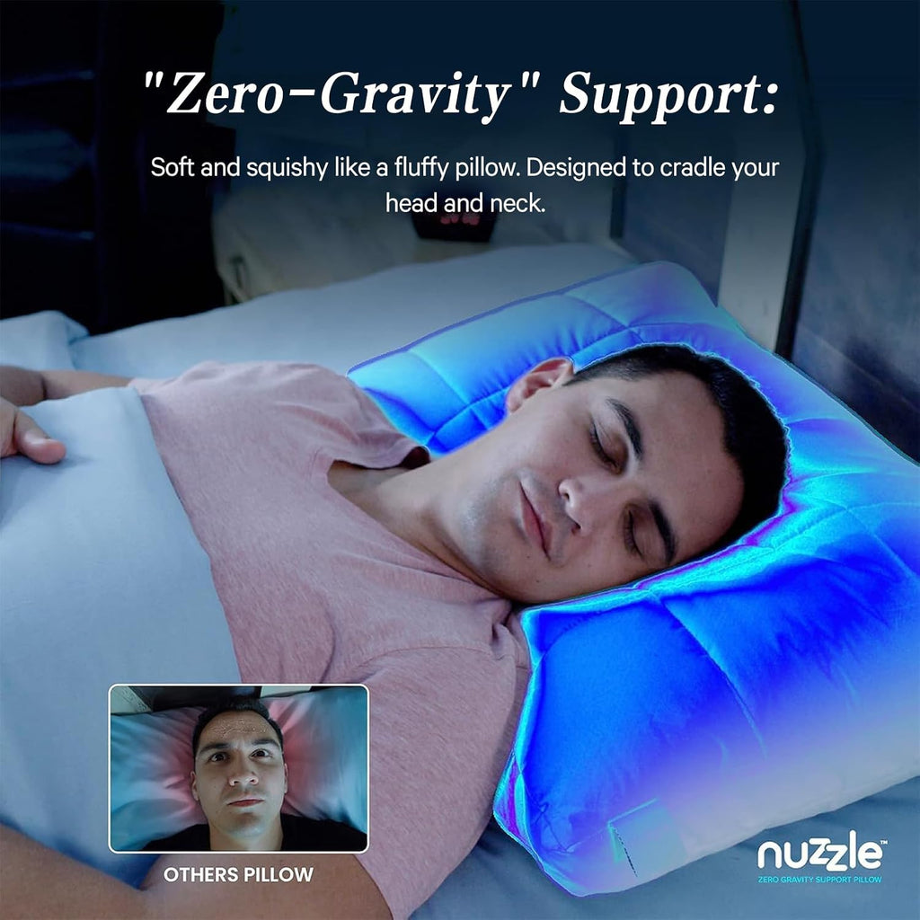 Nuzzlepillow Nuzzle Pillows Standard Size Set of 4, Adjustable Firm Pillows Luxury Hotel Collection Bed Pillows – Adjust Height Soft Cooling…
