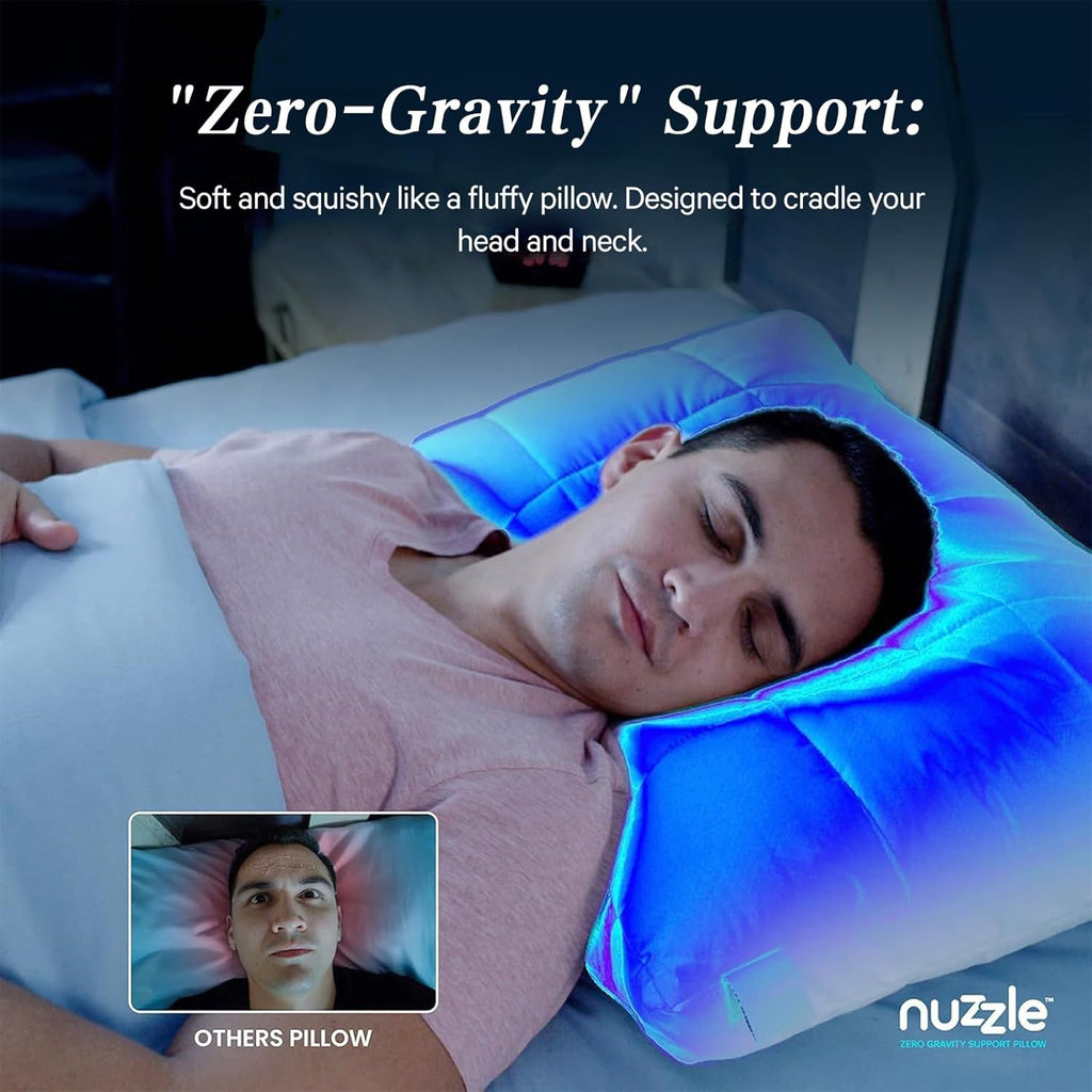 Nuzzlepillow Nuzzle Pillows Queen Size Set of 4 Adjustable Firm Pillows, Luxury Hotel Collection Bed Pillows – Adjust Height Soft Cooling P…