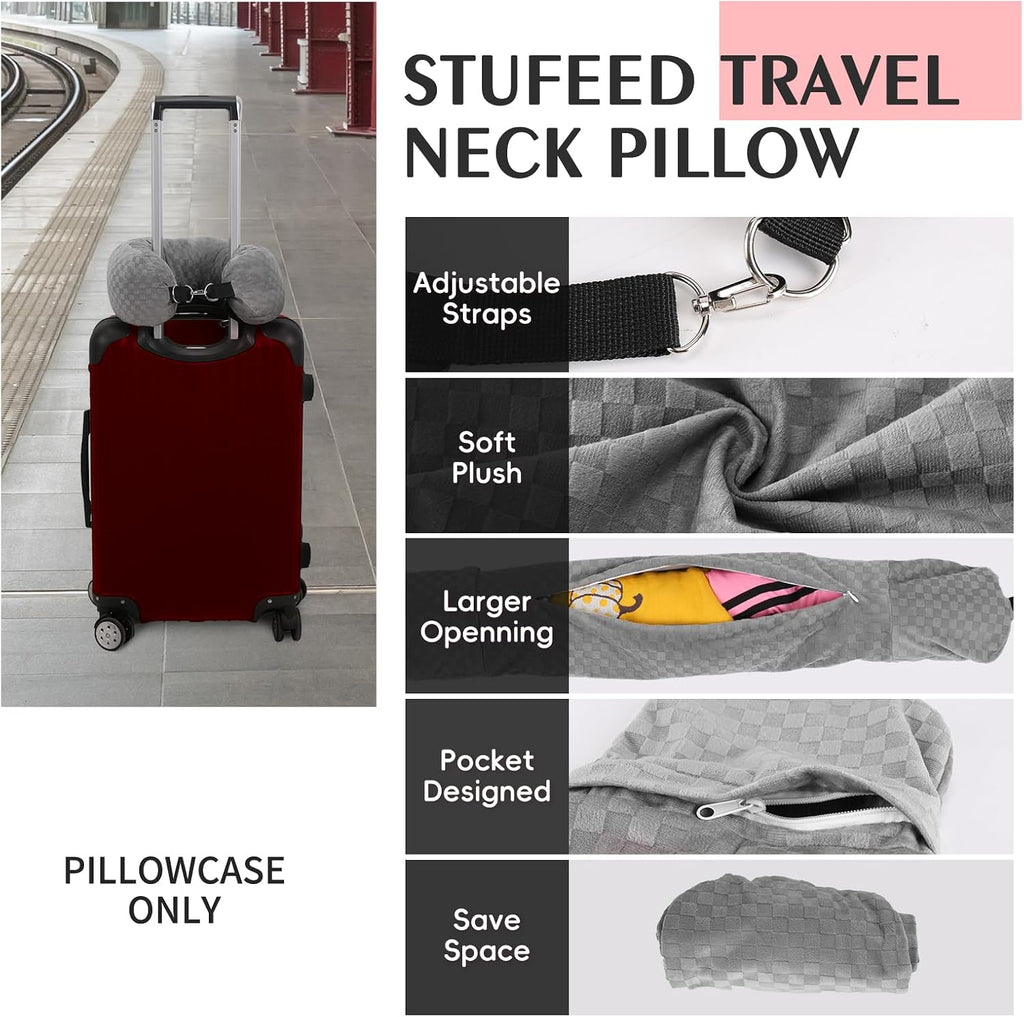 Stuffable Travel Pillow, Stuffable Neck Pillow for Travel, Neck Pillow Stuffed with Clothes Storage - No Extra Baggage Fees, Fits 5+ Days…