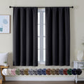 Simplebrand Ava Halloween Black Short Blackout Curtains for Bedroom 45 Inches Long 2 Panels Set, Solid Thermal Insulated, Energy Saving Win…
