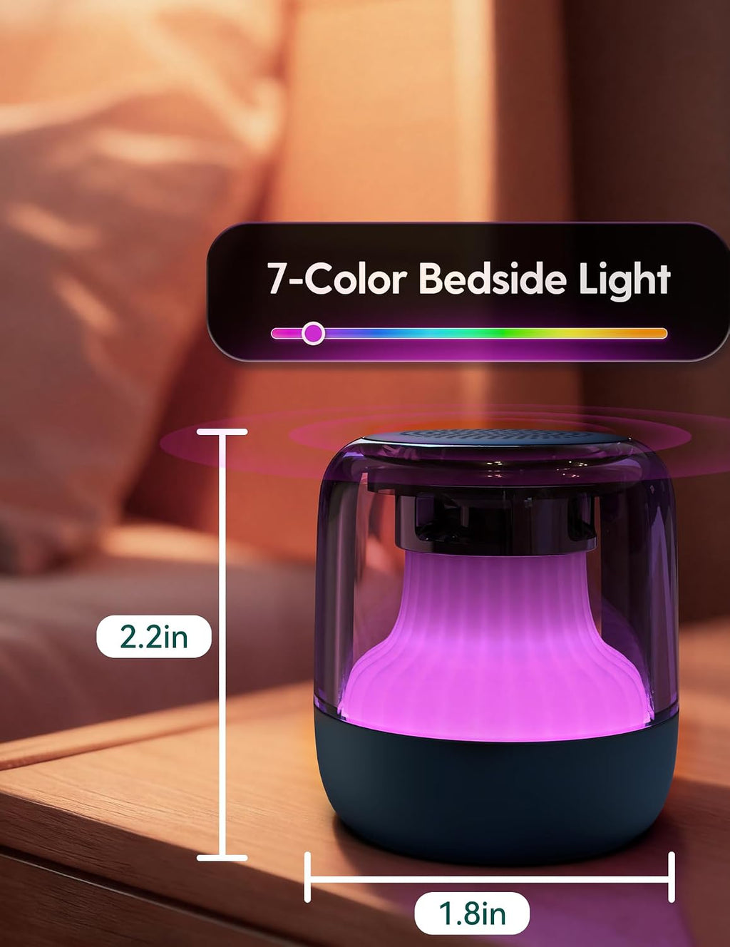 Babelio Pocket Glow White Noise Sound Machine - Upgraded 7 Color Night Lights, 20 Non-Looping Sounds, Timer & Memory Function, Portable for…