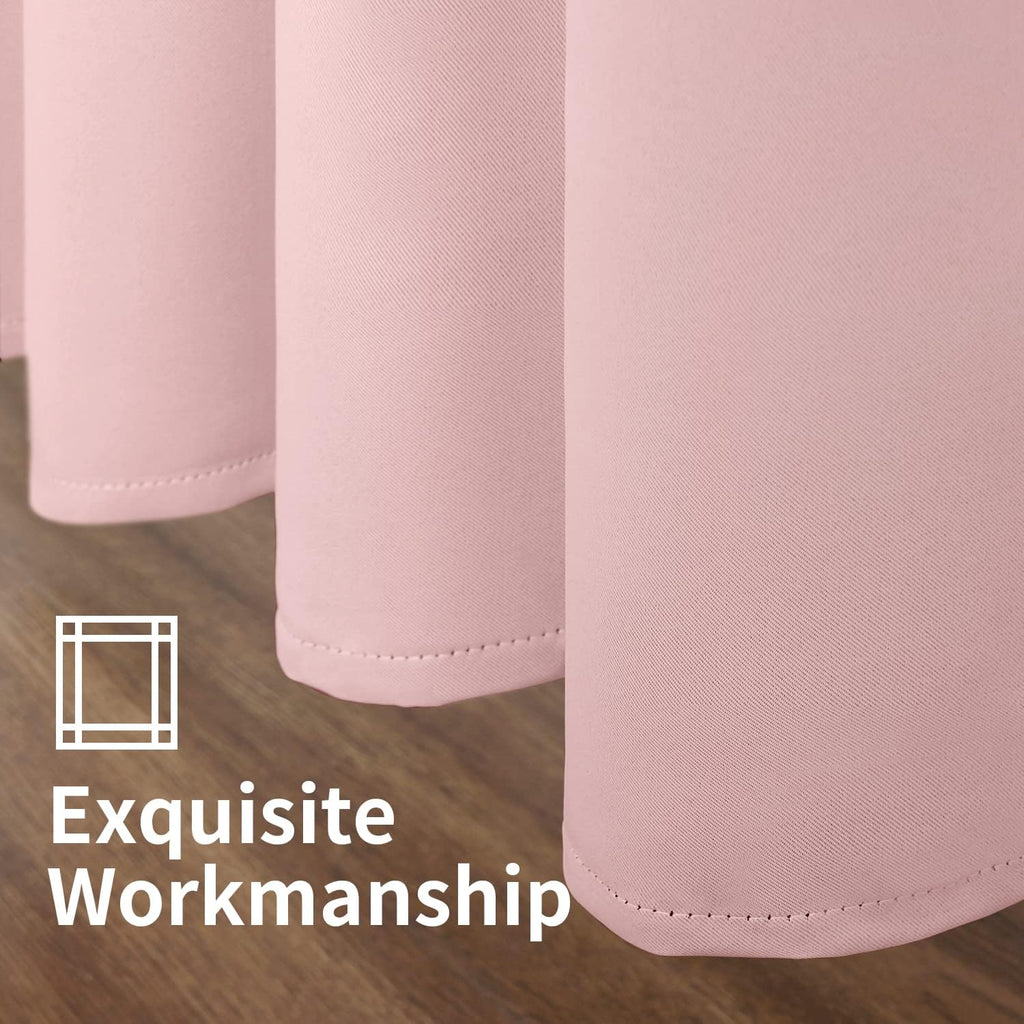 YoungsTex Light Pink Room Darkening Curtains 84 Inch Length for Kids Girl Bedroom - Thermal Insulated with Grommet Blackout Drapes for Livi…