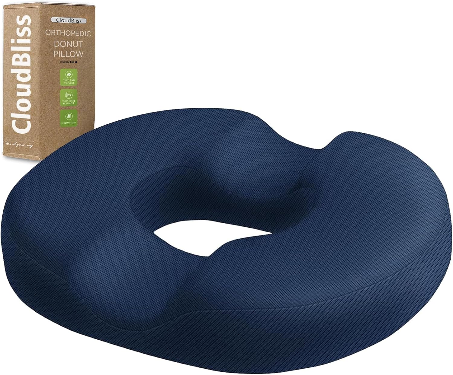 CloudBliss Donut Pillow Seat Cushion Chair Pad for Tailbone and Hemorrhoids, Memory Foam Seat Chair Cushion for Men and Women for Home & Of…