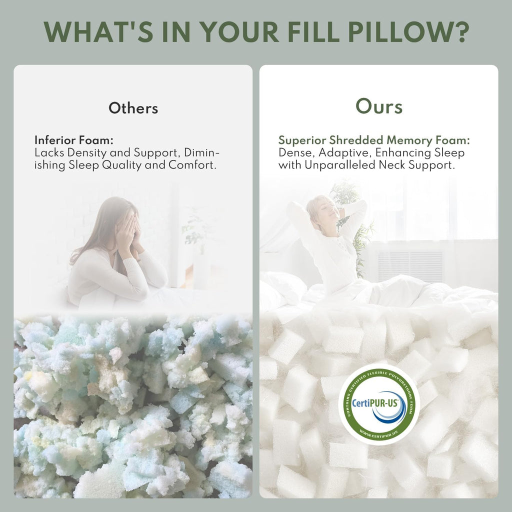 Heycuzi Pillows King Size Set of 2 - Cooling Shredded Memory Foam Pillow for Sleeping 2 Pack, Adjustable Cool Bed Pillows for Side, Back, a…