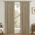 Lamit Velvet Curtains 90 Inch for Living Room, Dark Taupe Thick Thermal Insulated Drapes Vintage Room Darkening Farmhouse Back Tab and Rod…