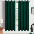 Yakamok 63 Inch Long Dark Green Blackout Curtains Room Darkening Thermal Insulated with Grommet Blackout Drapes for Bedroom, 52Wx63L…