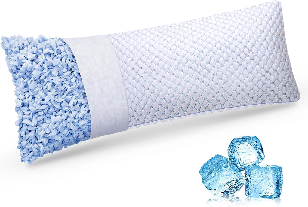 OSBED Cooling Adjustable Shredded Memory Foam Body Pillow - Temperature-Regulating for All Sleepers with Dual Airflow…