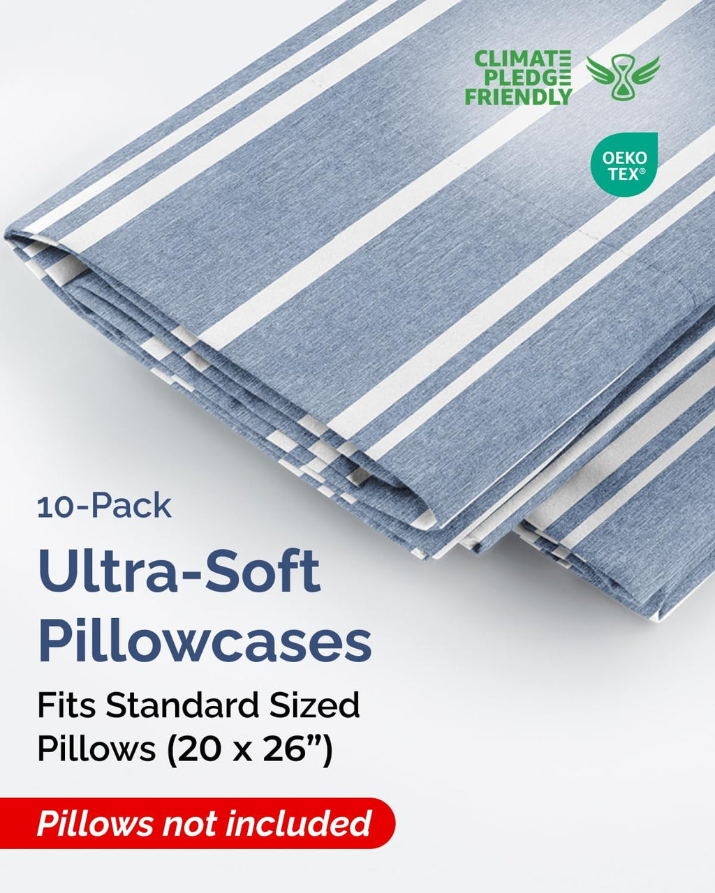 Standard Pillow Cases Set of 10 - Ultra Soft Hotel Quality Pillowcase Covers - Comfy & Wrinkle Free - Shrink & Fade Resistant - Machine…