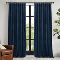 Rybhome RYB HOME Navy Blue Velvet Curtains for Bedroom Living Room, Thermal Insulated Privacy UV Heat Blocking Luxurious Drapes for Nursery…
