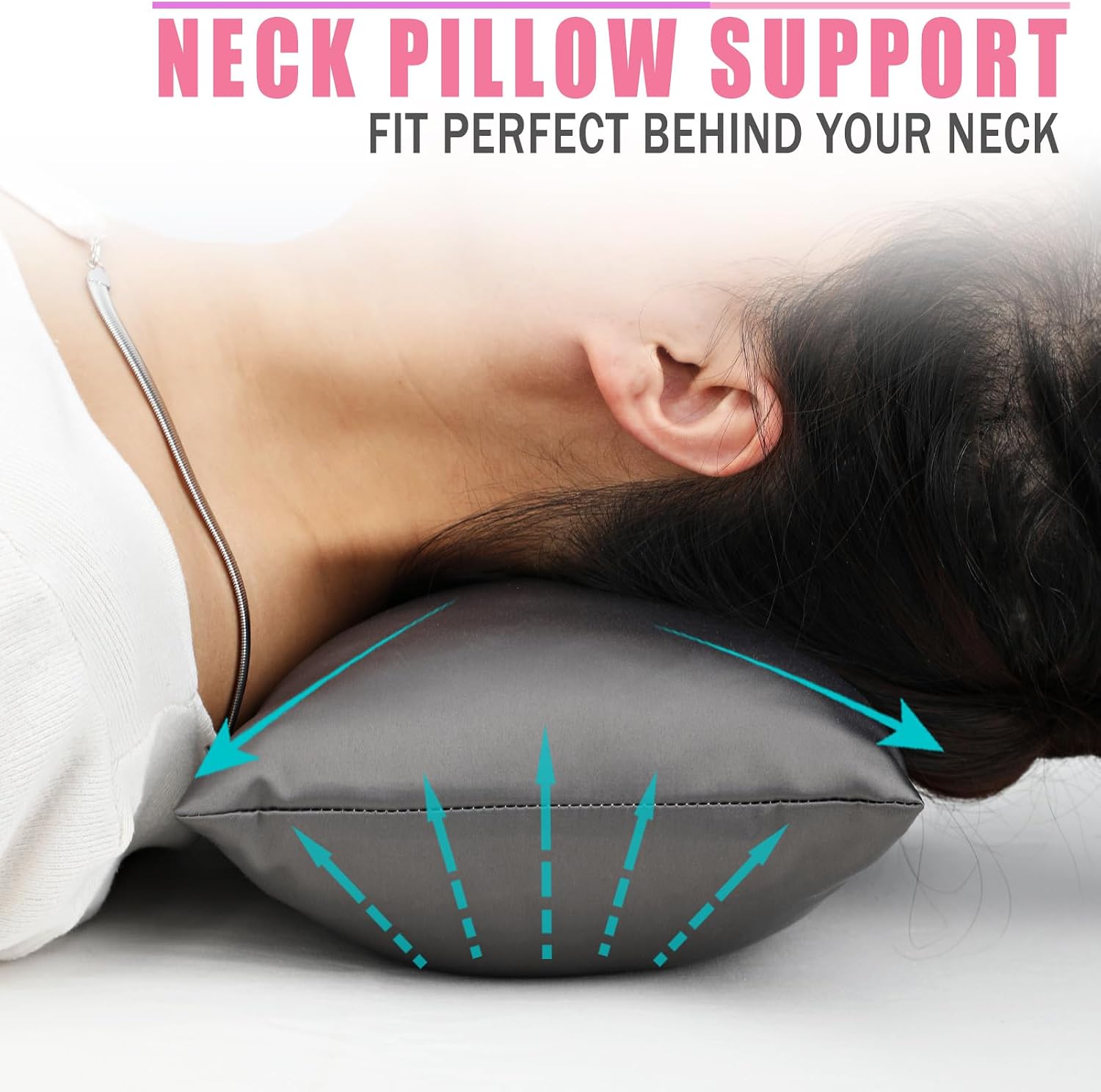BNRendles Small Neck Pillow for Recliner Chair Neck with Removable Pillowcover Little Cervical Support Cushion Tiny Pillows Sleep Nap Satin…