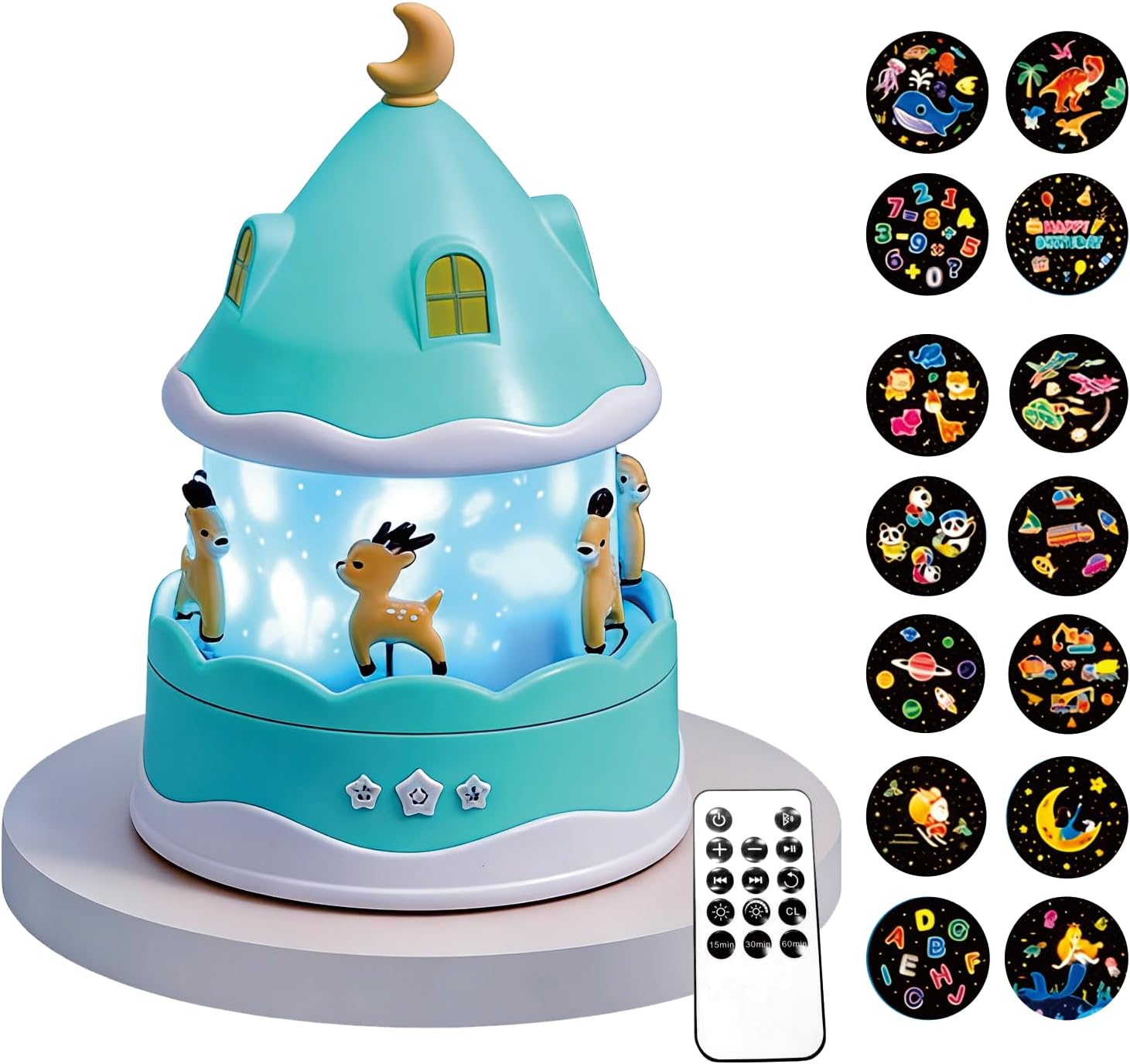 Wefadingla Music Box Star Projection Night Light | 360° Rotating LED Color-Changing Star Light, Sleep Night Lamp for Bedroom & Livin…