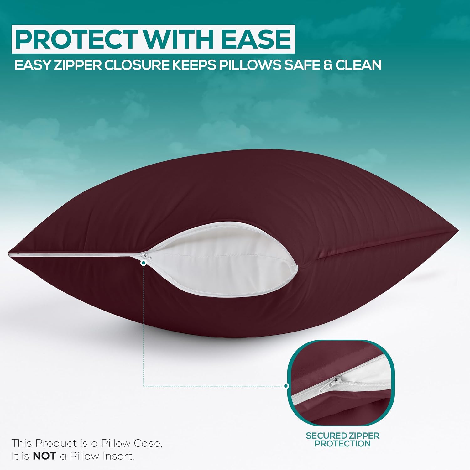 Utopiabedding Utopia Bedding 100% Waterproof Pillow Protectors with Zipper Queen Size (Set of 2), Bed Bug and Dust Mite Proof Zippered Pill…
