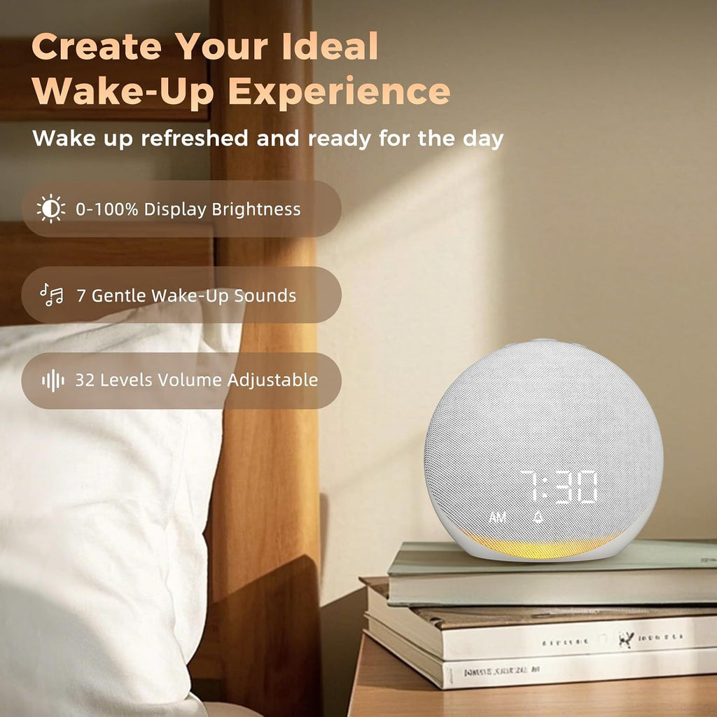Acedeck Sound Machine Alarm Clock for Bedroom: 25 Natural Sleep Sounds - White Noise Machine for Adults Kids Baby - Gentle Wake Up Alarm wi…