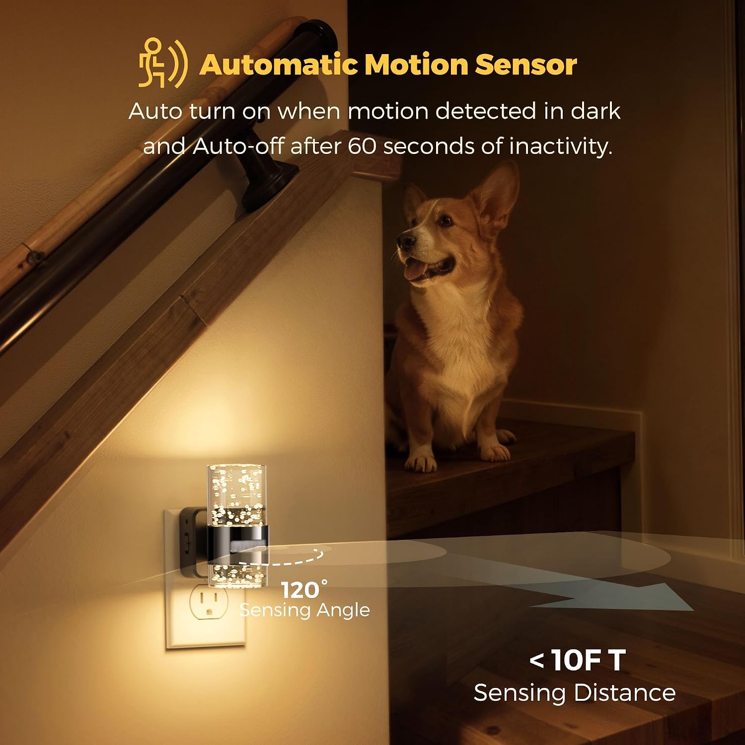 L LOHAS LED Motion Sensor Night Light, Dimmable Night Lights Plug into Wall, 2 Pack 3000K Night-Lights with 0-100 LM Adjustable, Acrylic…