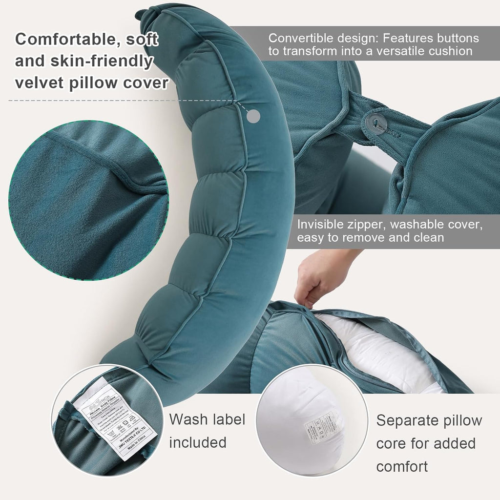 Peallow(Pat. Pend) – Long Round Body Pillow for Adults, Bolster Pillow for Sleeping, Soft and Supportive Pillow for Sleeping & Lumbar…